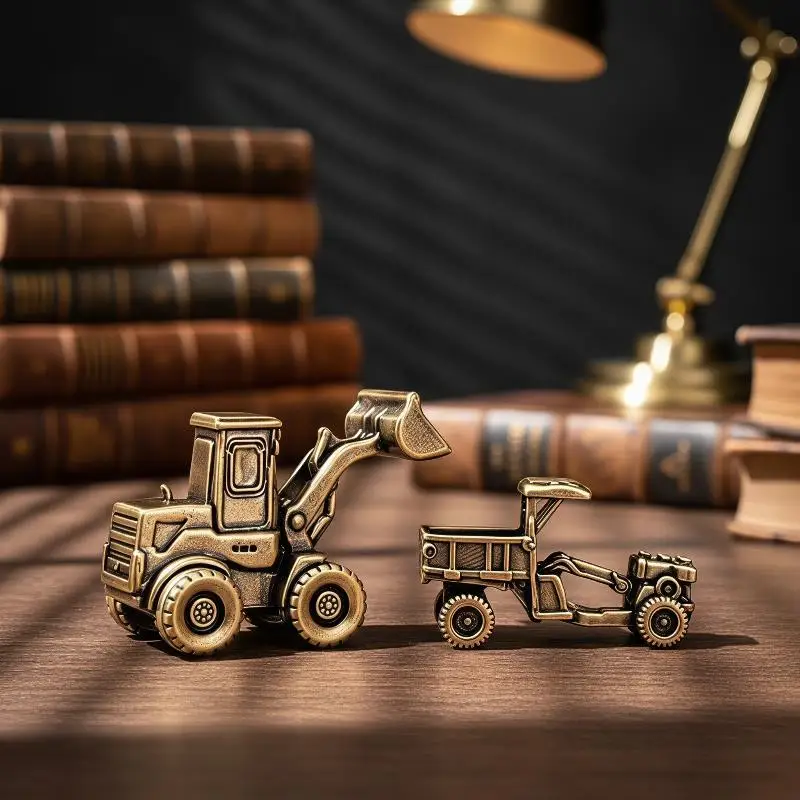Excavator Engineering Vehicle Ornament Mini Truck Figure Small Portable for Home Shelf Car Dashboard Decoration Gift
