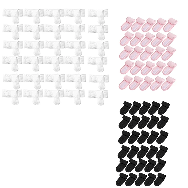

30 Pack Spa Headband Facial Esthetician Hair Wrap For Women Adjustable Makeup Sports Shower Stretch Towel