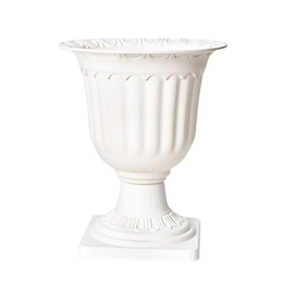 2pcs White Plastic Containers Flowerpot Roman Wedding Pedestal Style Planter Nordic Decorative Vase