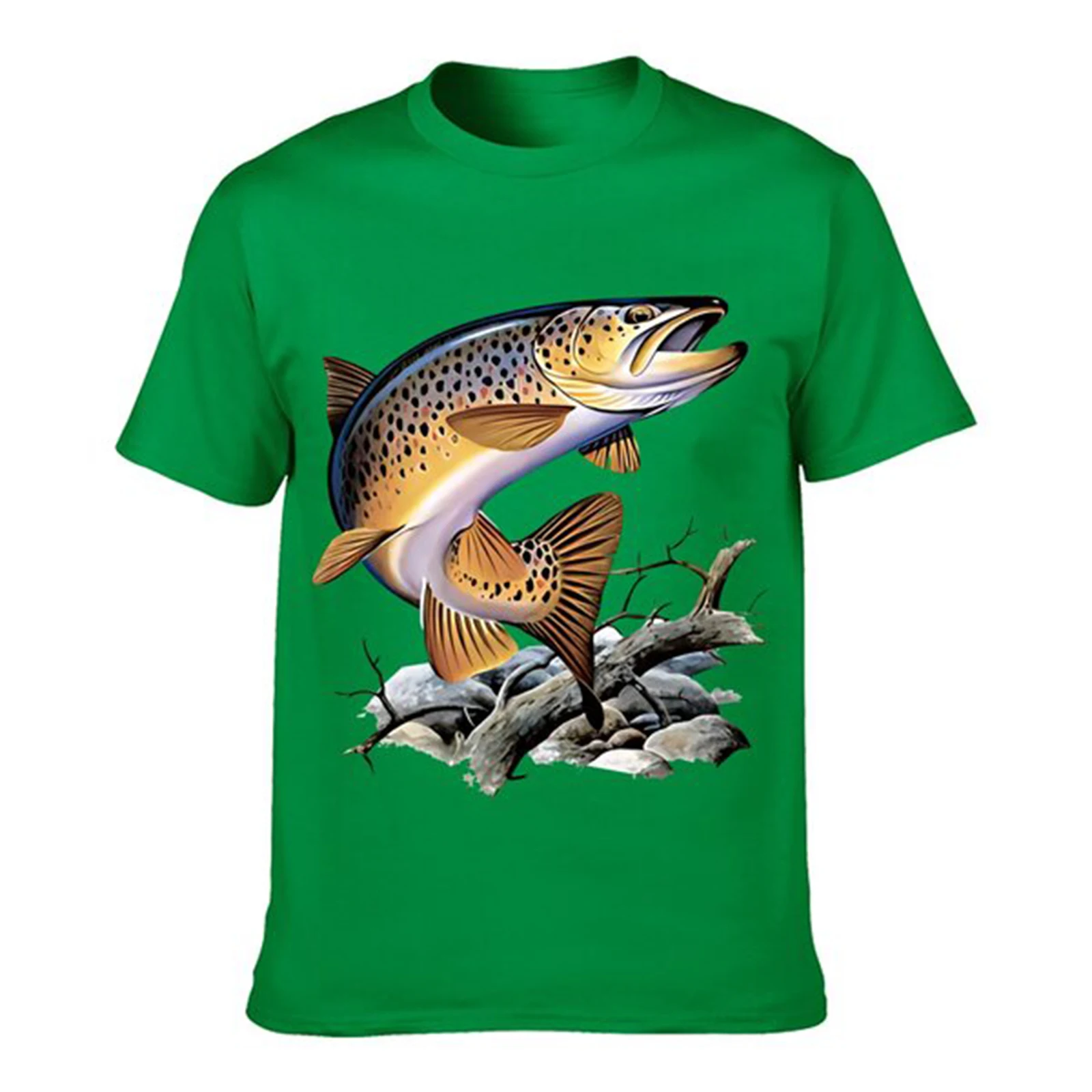 Brown Trout Fishing T-Shirt Cool Casual Pride T Shirt Men Unisex New Fashion Men Cotton Tees Streetwear heavyweight sweatshirt