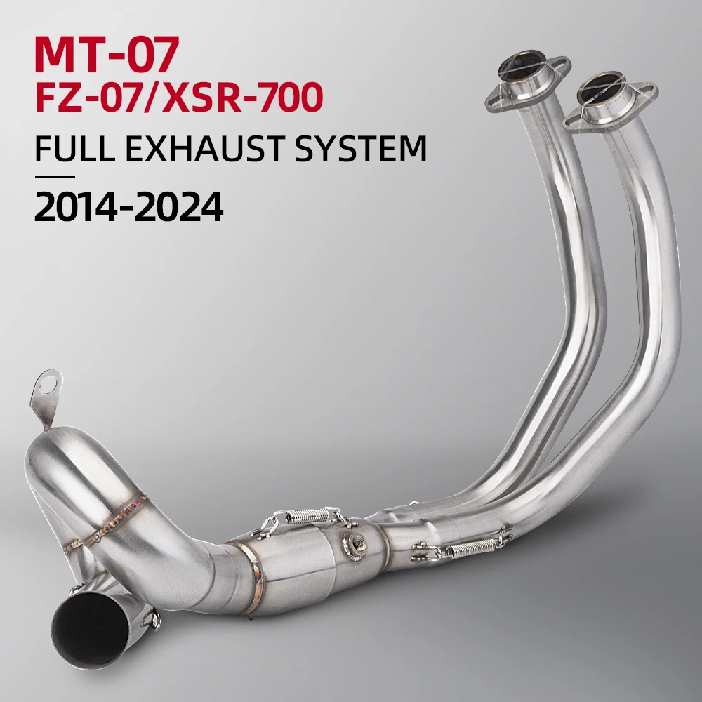 

Full System Motorcycle Exhaust Escape Stainless Steel Slip on Front Link Pipe 51mm For Yamaha MT07 FZ07 XSR700 2014-2024