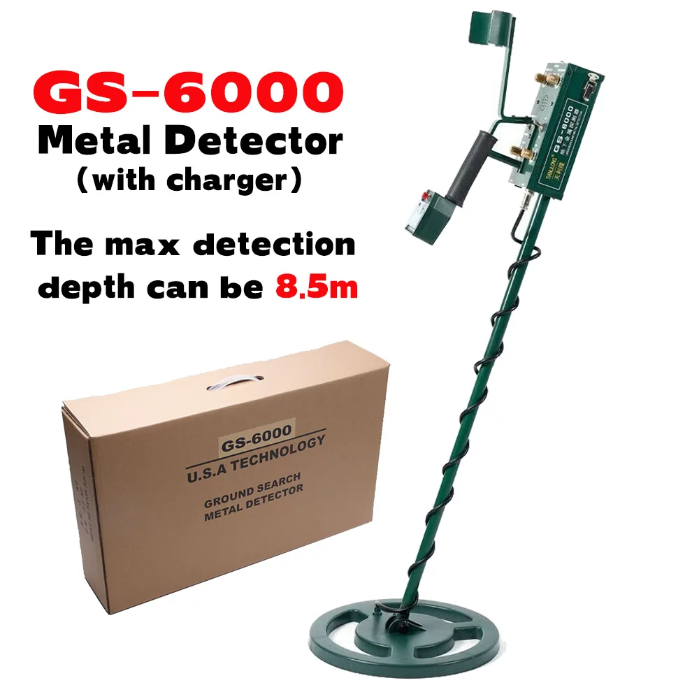 Detector de Metales subterráneo profesional, buscador de tesoros de oro, con cargador GS-6000