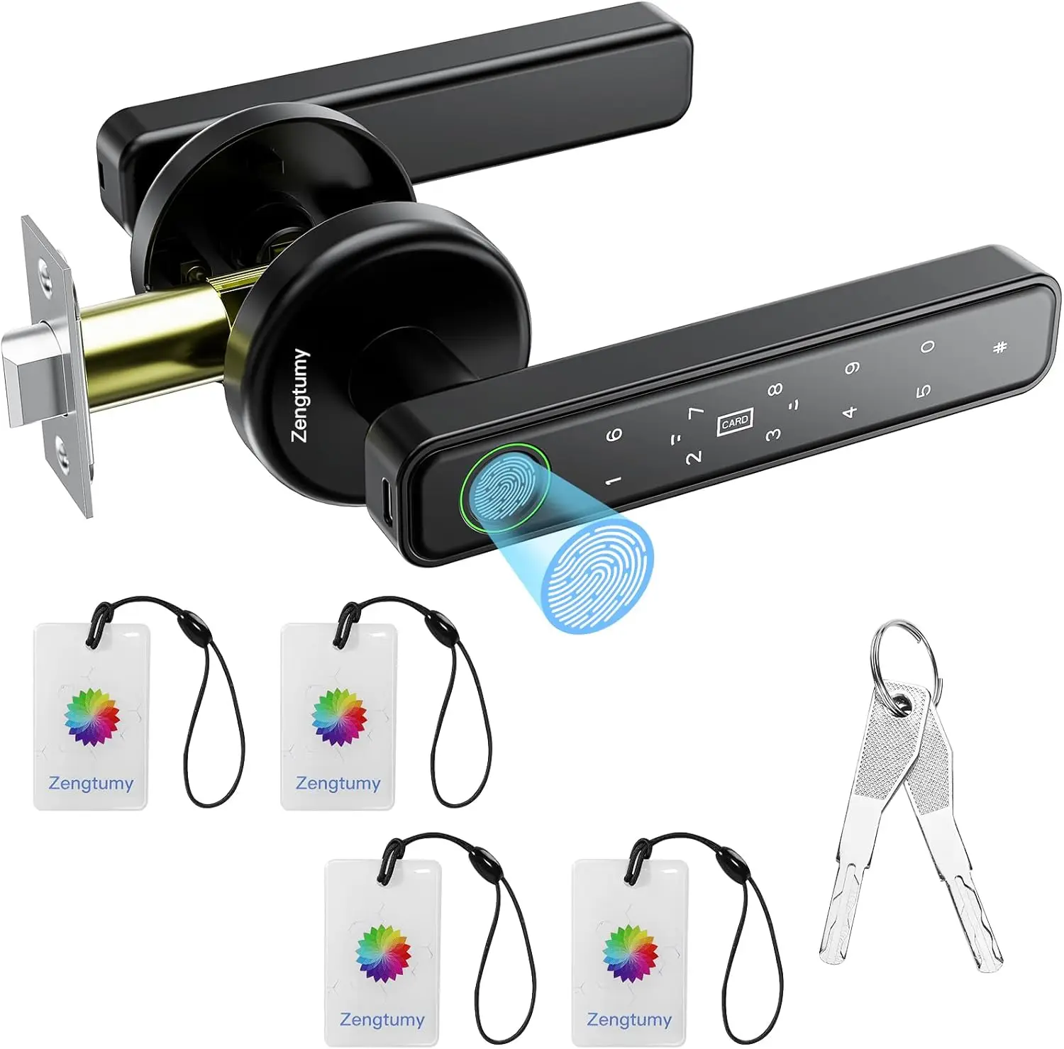 

Умный дверной замок с отпечатком пальца и 4 способами доступа — биометрический, по паролю, ключу и карте для домашней безопасности