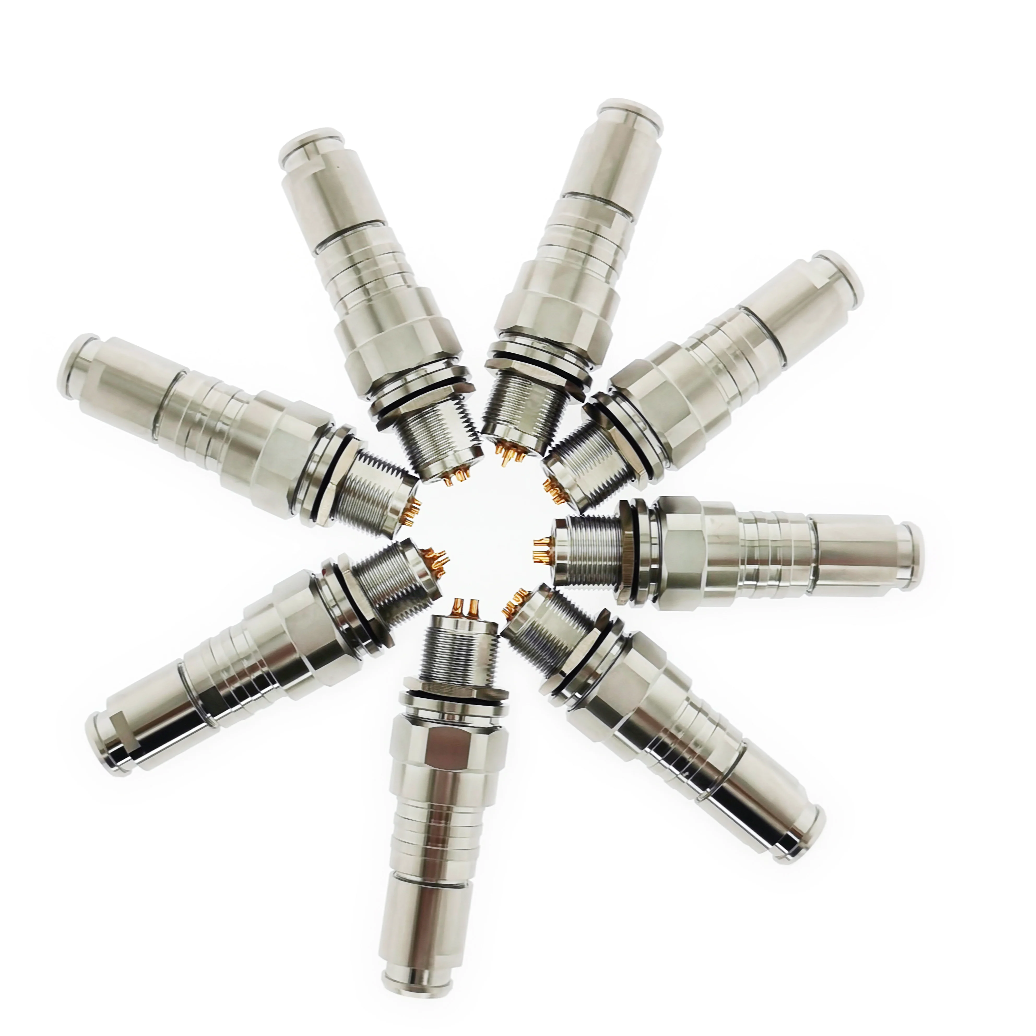 Model PLUG-J08 (2~ 10) 2-8 Core Waterproof 200m Depth 316 Stainless Steel Underwater Connector