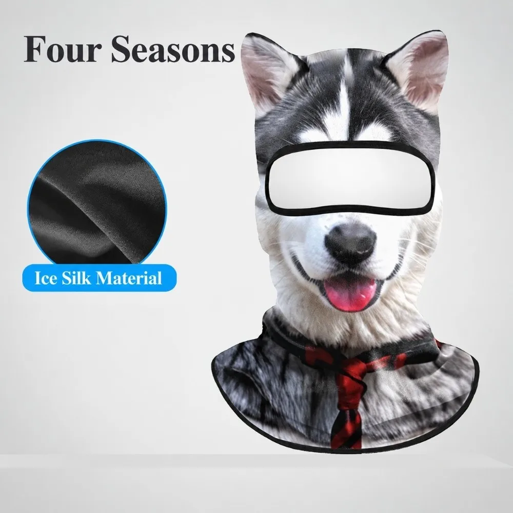 Animal Pattern Balaclava Mask Windproof Ice Silk Full Face Mask Skin Friendly Breathable Eared Head Cover Cycling/Party/Outdoor