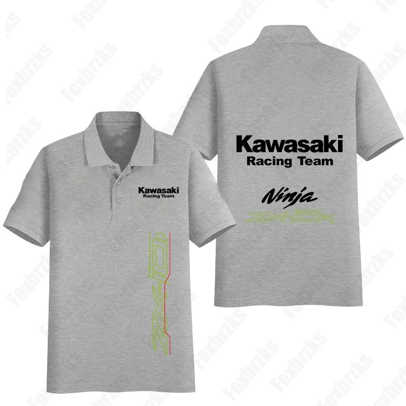 24/25 Polo Summer Boy Kawasaki Motorcycle Kawasaki Printed Men moto Lovers manica corta Kid/Adult Street Top