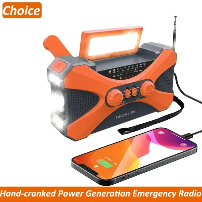 

Multifunctional 10000mAh Weather Solar Hand-cranked Power Generation Emergency Radio USB Charging FM AM WB NOAA Weather Radio