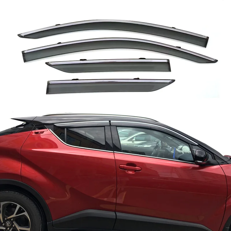 

For Toyota C-HR CHR 2016-2023 Window Visors Car Rain Guards Wind Deflectors Sun Vent Shade Auto Exterior Accessories