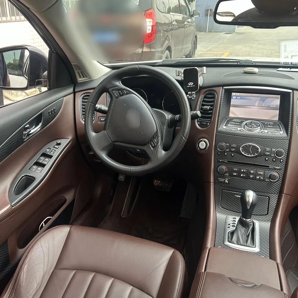 

For Infiniti EX25 EX35 QX50 2008-2012 Car-Styling Carbon Fiber Car Interior Center Console Color Molding Sticker Decals Parts