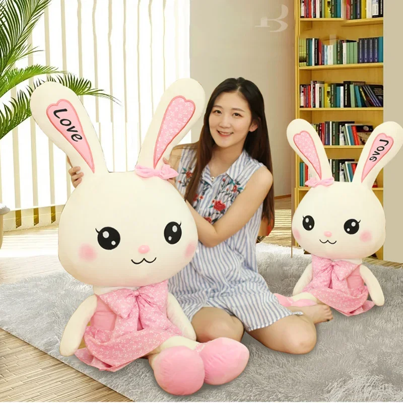 

Rabbit Plush Toy with Cute Skirt – Soft Cartoon Big Ear Bunny Stuffed Animal Hug Pillow, Birthday Christmas Gift for Girls Child