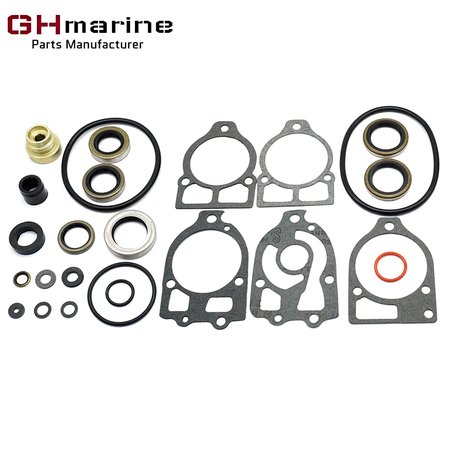 Lower Unit Gearcase Seal Kit For Mercury 90 Hp 6 Cyl Mariner Force 115 140 150 175 225 HP 4845301 & Up WSM 18-2653 26-55682A1