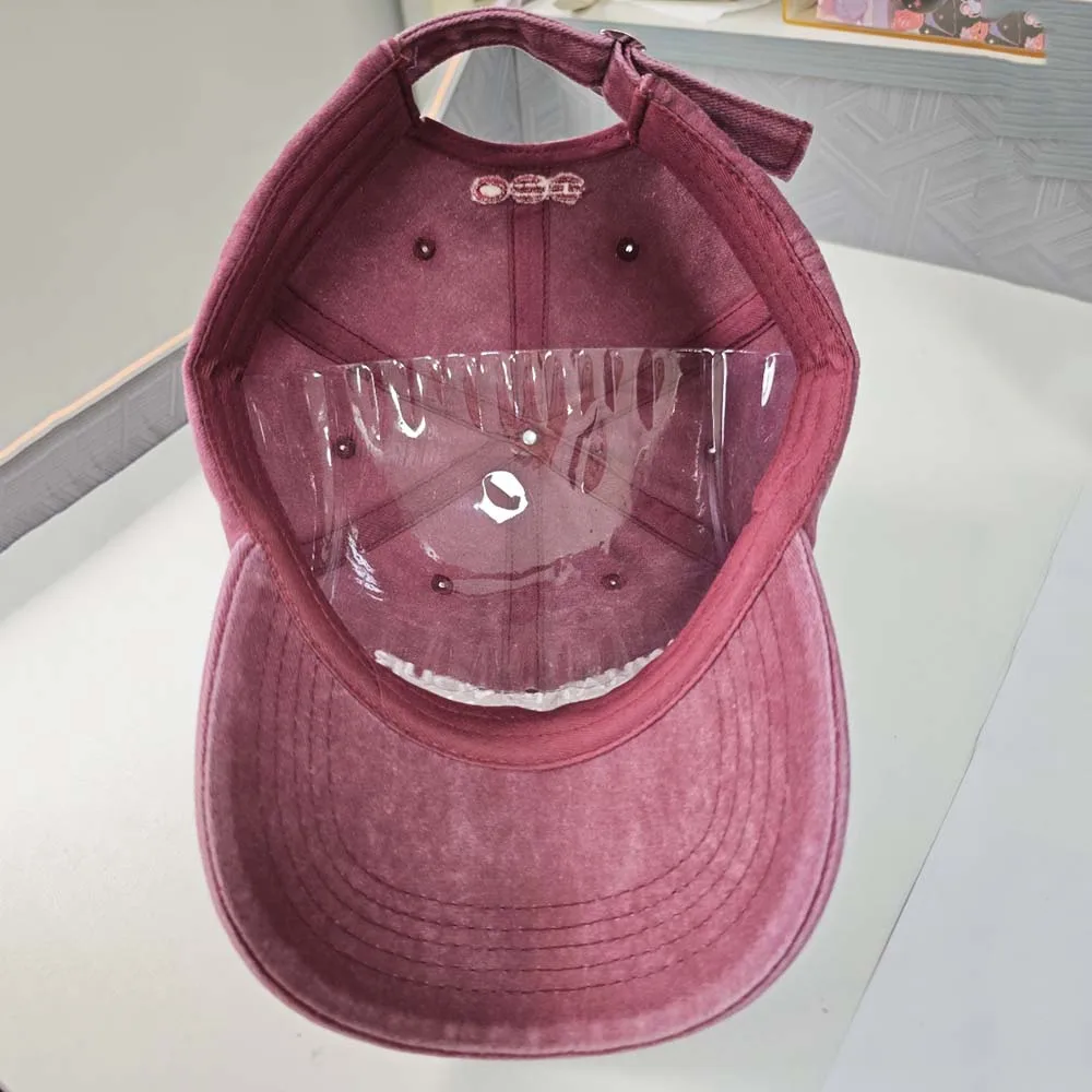 Modische Baseballkappe aus gewaschener Baumwolle mit bedrucktem, abgenutztem Soft-Top-Denim, Vintage-Hut für Herren und Damen, Outdoor-Baseballkappe – Detail 6