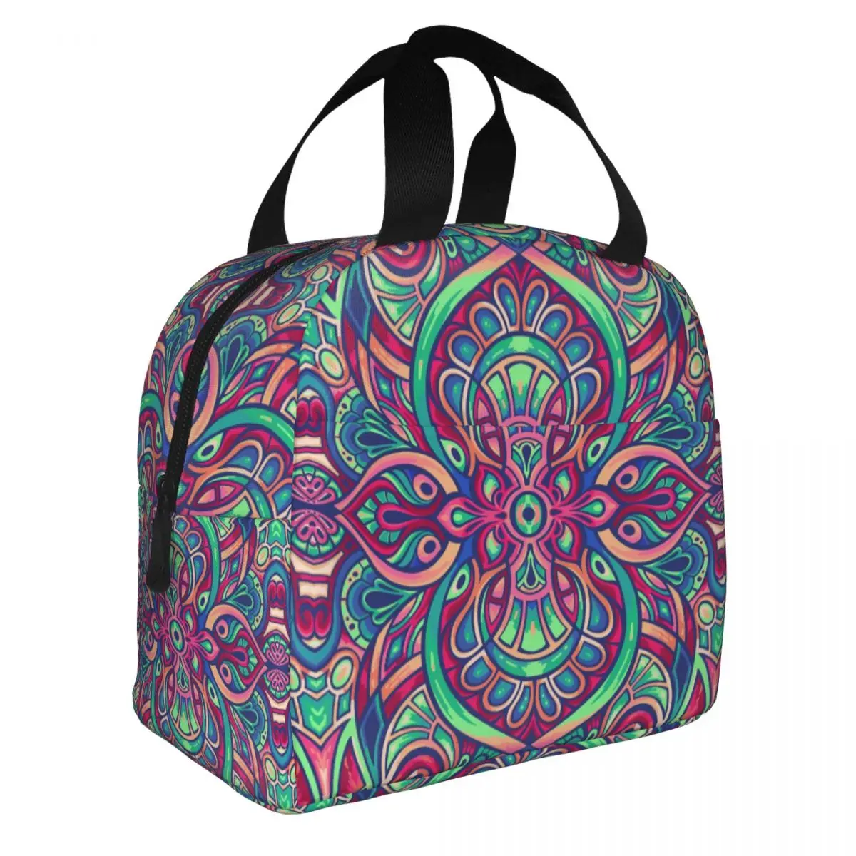 Mandalas Lunch Bento Bags Portable Aluminum Foil thickened Thermal Cloth Lunch Bag for Women Men Boy