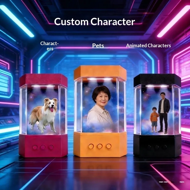 XIAOZHI AI Holographic Projection Companion Device 3D Stereo Bionic Interactive Smart Robot Voice Control Emotional Chat Gift