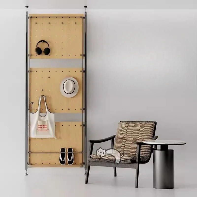

Aluminum profile rack Extremely thin entrance hanger wall storage rack hole ocean board wall shoe bag rack
