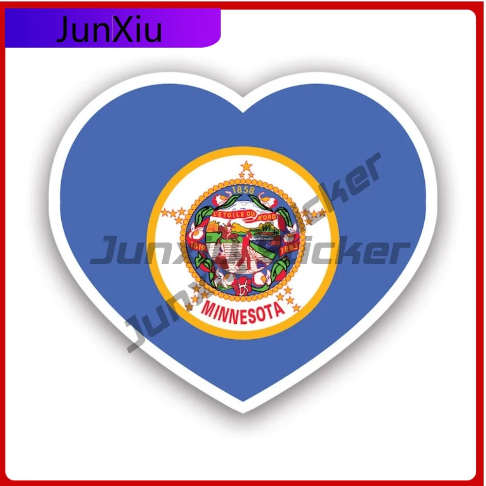 

Наклейка «Сердце Миннесоты»: креативные виниловые стикеры с УФ-защитой, символизирующие гордость и любовь к месту рождения, для декора автомобиля