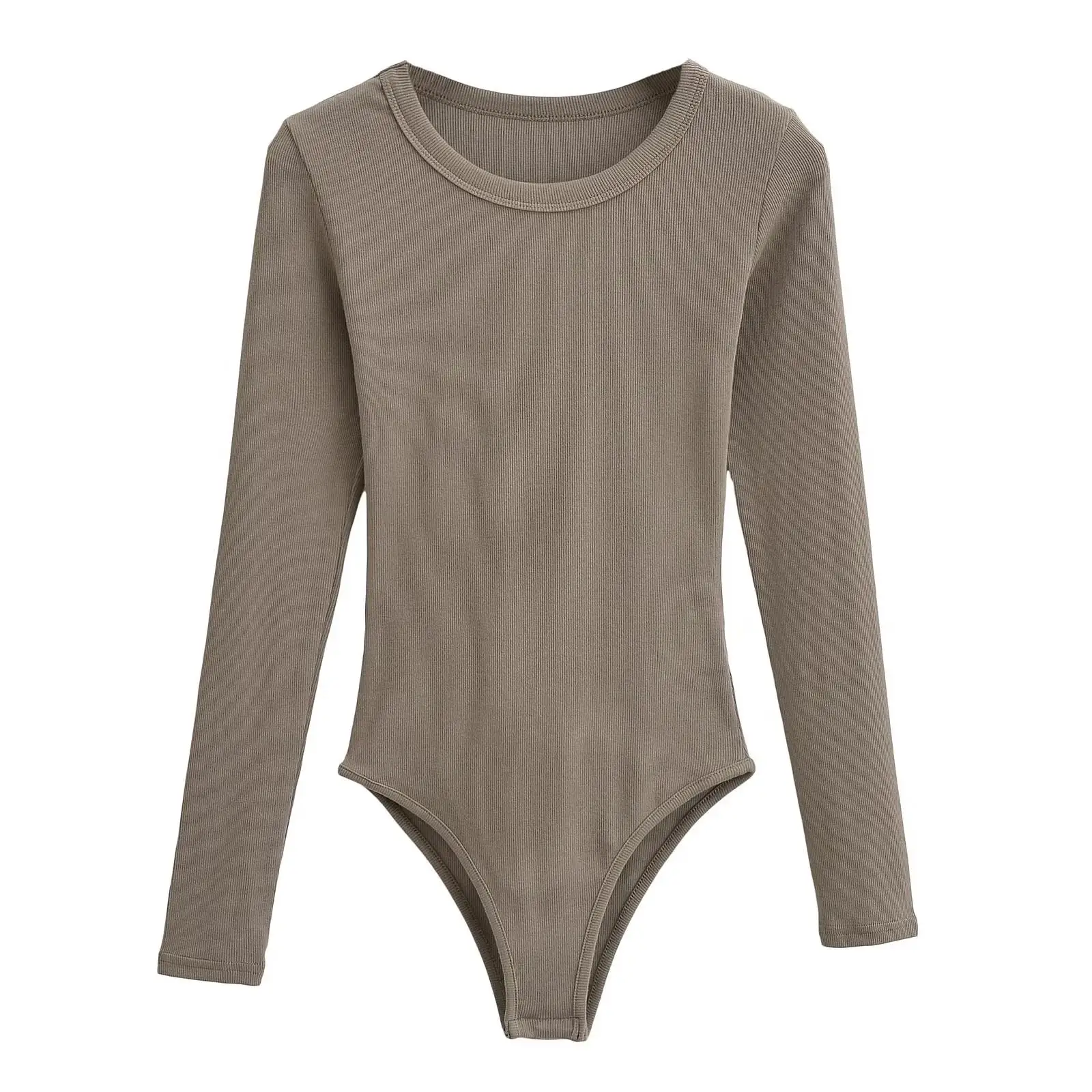 Women Long Sleeve O-neck Bodysuits Spring Autumn Basic 6 Colors Tops Jumpsuits