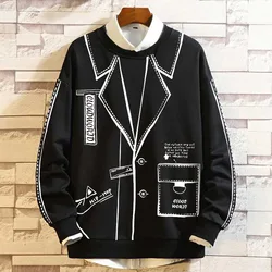 Big size men's spring winter new plus size streetwear men oversized men's casual round neck man tide sweatshirt 14XL 15XL 200kg