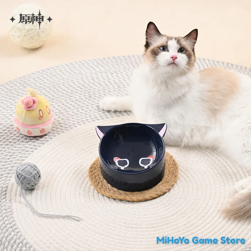 

[Genuine] Wanderer Ceramic Pet Bowl Official Genshin Impact Wanderer Ceramic Fairy Tale Cat Home Series Balladeer Cat Bowl Gifts