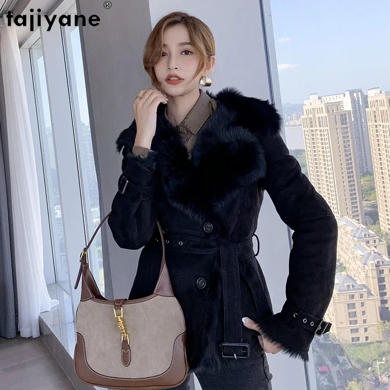 Tajiyane Real Fur Coat Womens Clothing Natural Lamb Fur Jackets for Women 2023 Luxury Winter Genuine Leather Jacket