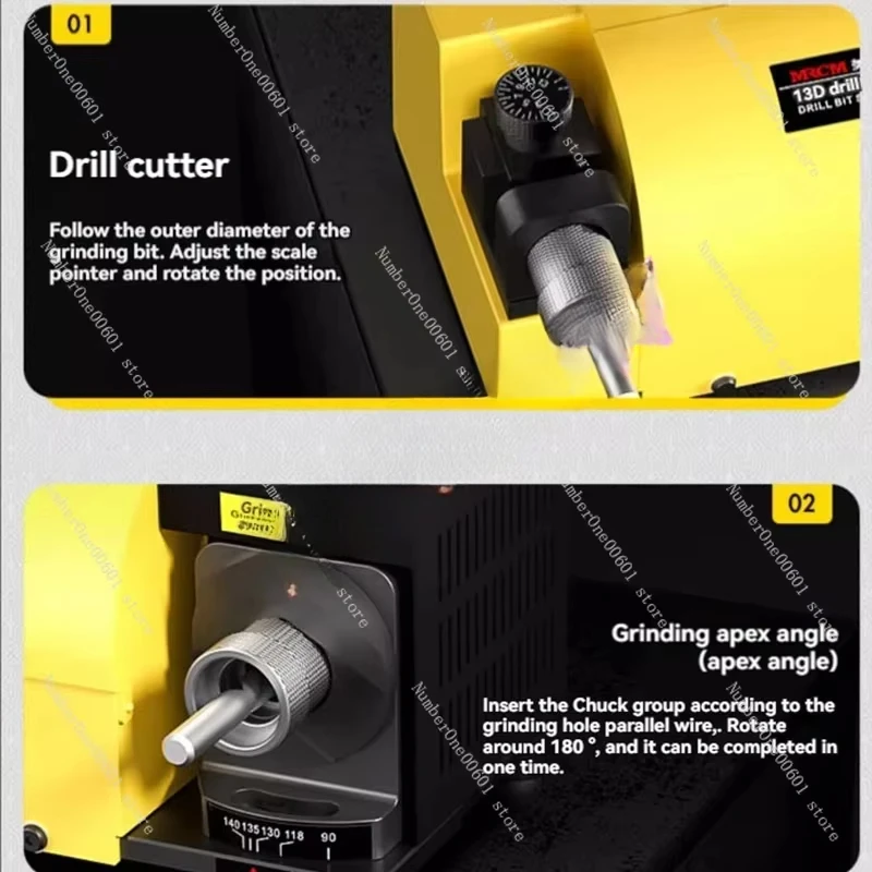 Electric Drill Bit Sharpener Portable Angle Grinder CBN/SDC Disc Grinding Machine 3-13mm Drill Bits Sharpening Tool MR-13A 120W