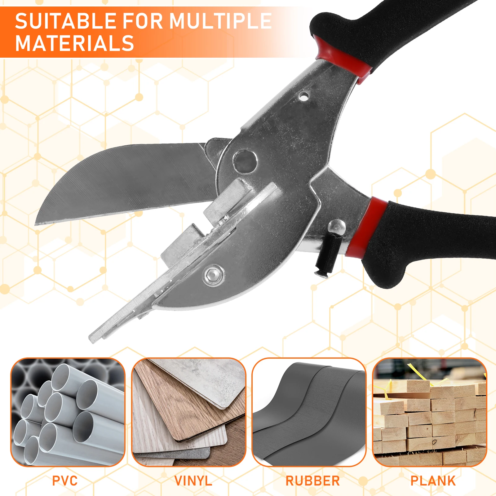 Miter Shears 45°- 135° Multi Angle Multifunctional Miter Shear Cutter Precise Shoe Molding Cutter Hand Tool for Angular Cutting