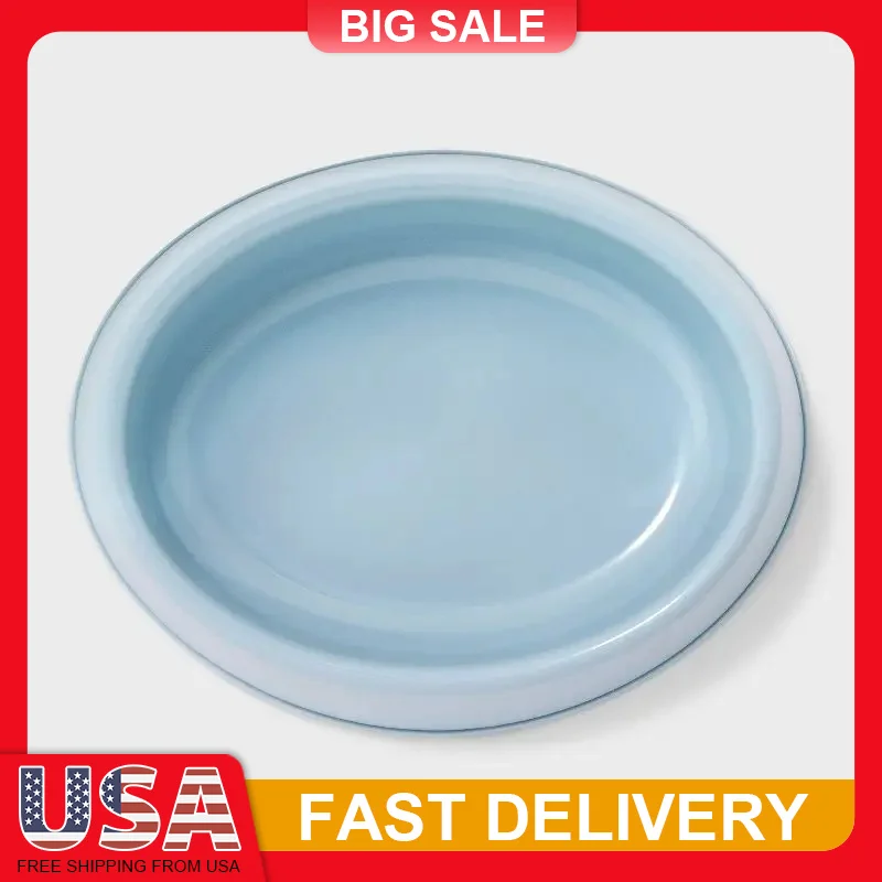 

0.75 Cup BPA Free Pet Bowl Non Slip Base Blue Plastic Dog Cat Dish Dishwasher Safe Top Rack Feeder