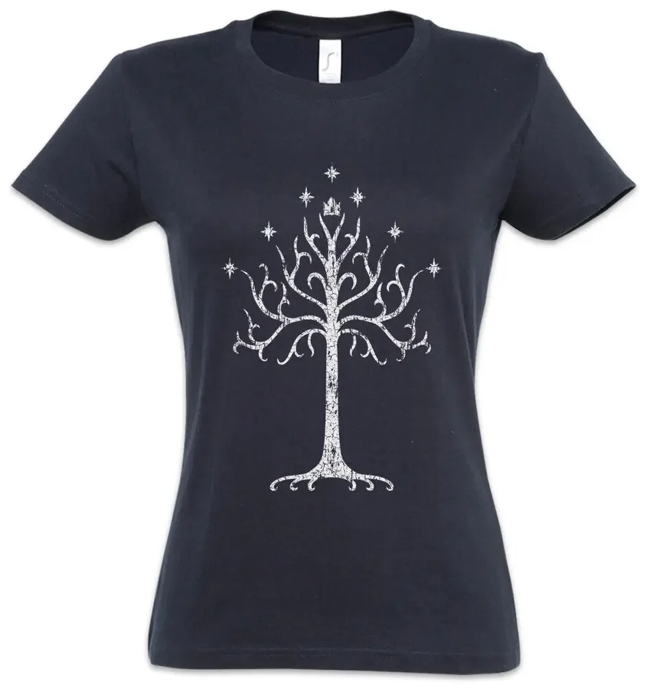 White Tree Women's  Gondor Symbol Rings Minas Tirith White Tree T-Shirt  Unisex T-shirts for Men Women Summer