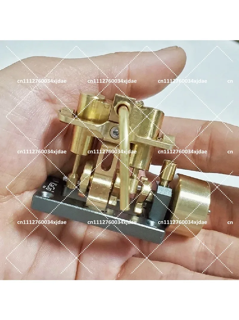 Retro Mini Inline Twin Cylinder Steam Engine Model Physics Experiment Toy for Boat Models Within 40cm