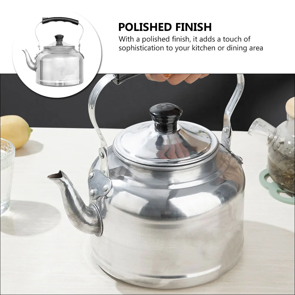 

Aluminum Tea Kettle Large Capacity Classic Design Boil Water Brew Tea Office Old Fashioned Pour Metal Teapot Camping