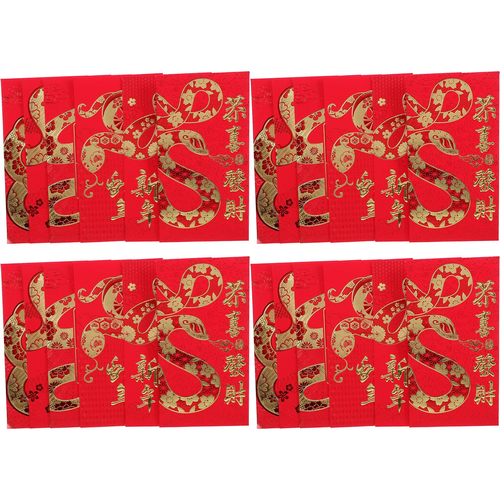 

24 Pcs Snake Zodiac Red Envelope Chinese Envelopes Lucky Small for New Year Paper