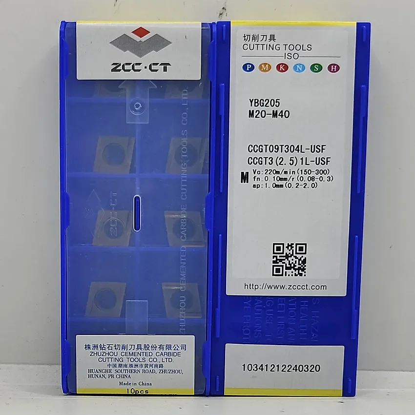 CCGT09T302R-USF YBG205/CCGT09T302L-USF YBG205/CCGT09T304R-USF YBG205/CCGT09T304L-USF YBG205 ZCC.CT insertos de carburo CNC 10 unids/caja