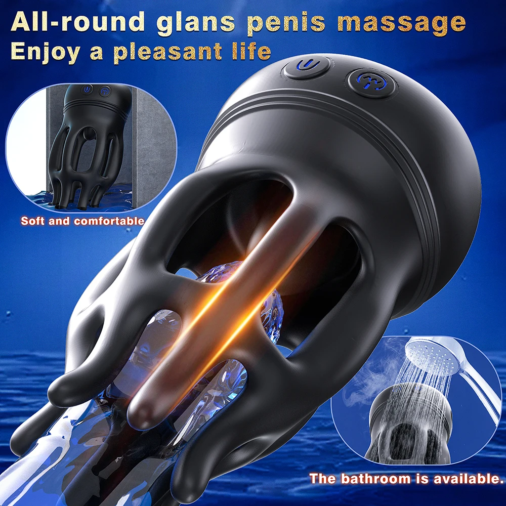 Glans Trainer Vibrator for Men Powerful Vibrating Penis 360° Rotation Tongue G… - Image 3