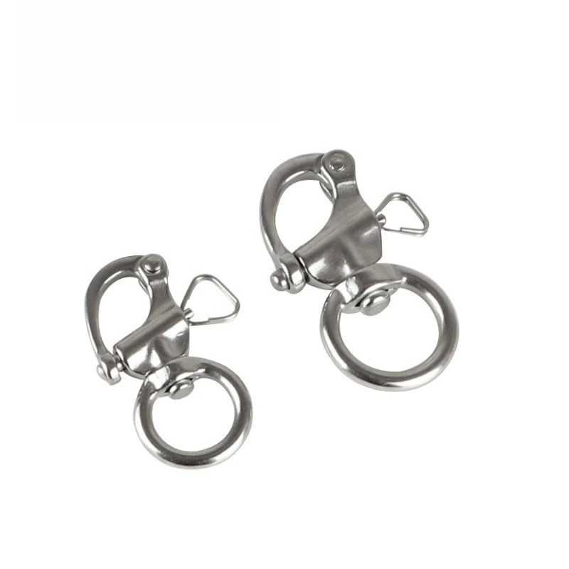 Stainless steel 316 rotary spring shackle snap shackle, quick shooter camera strap buckle