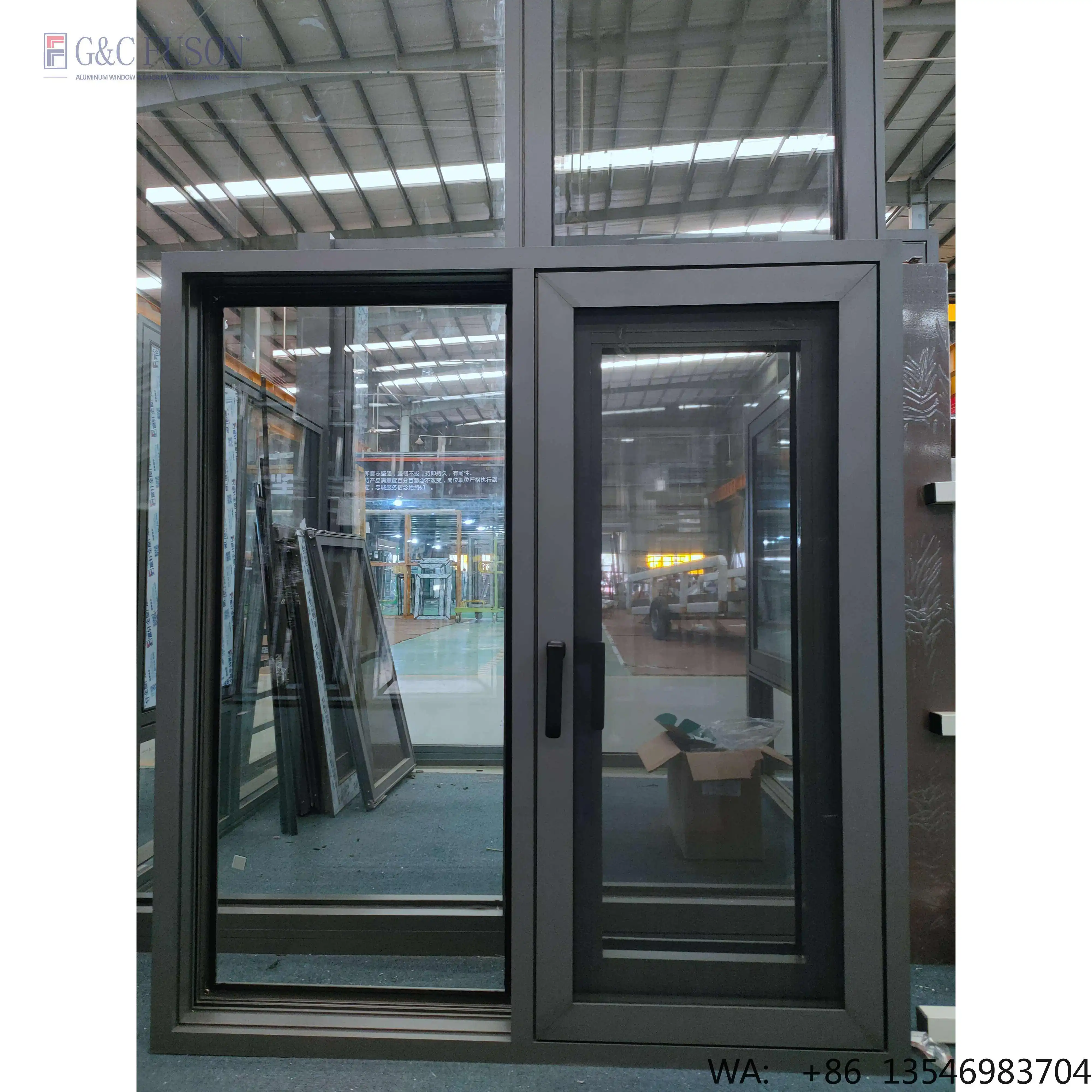 

Fuson Windows Aluminum Interior Noiseless Sliding Windows Simple Design Aluminum Sliding Window/Casement Hurricane Impact Window