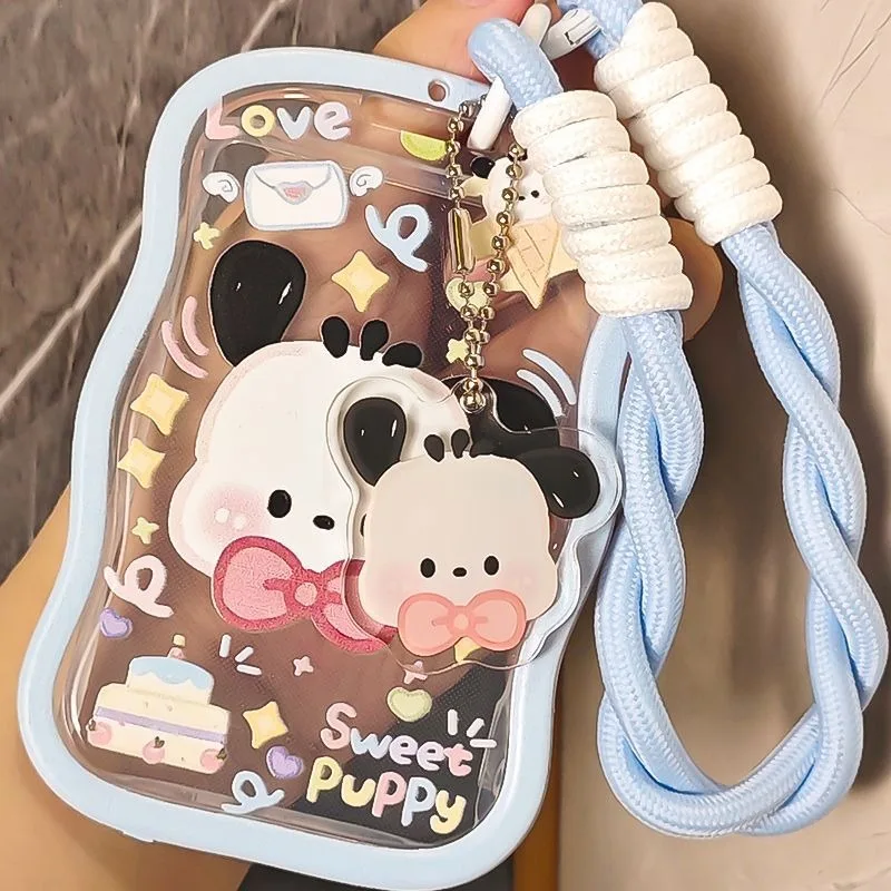 

Hot Sale Lovely Dog Card Holder ID Card Storage Bag Campus Meal Card Water Subway Card Case Cute Cartoon Slide Design