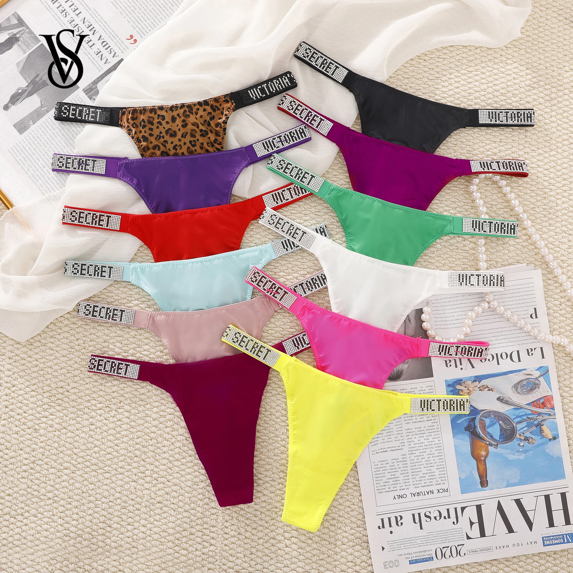VS Sexy Damen-Slips Nahtlose Spitzen-Tangas Komfortable Atmungsaktive Höschen Hochgeschnittene Unterwäsche Lingerie Victoria's Secret