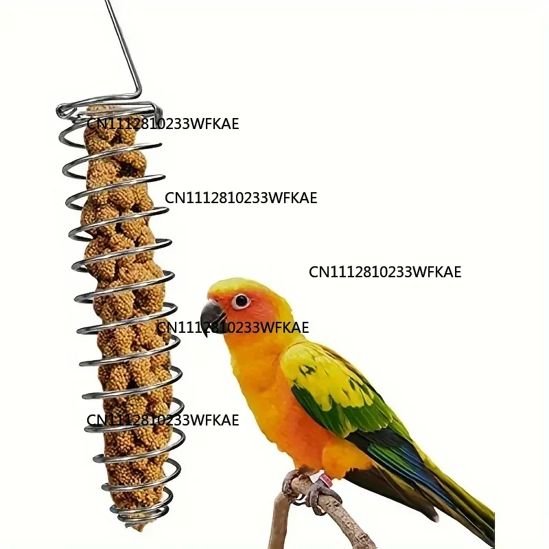 2pcsStainless Steel Parrot Forager Feeder Durable Outdoor Bird Feeding Device Spiral Design Natural Fruit Basket for Small Pets