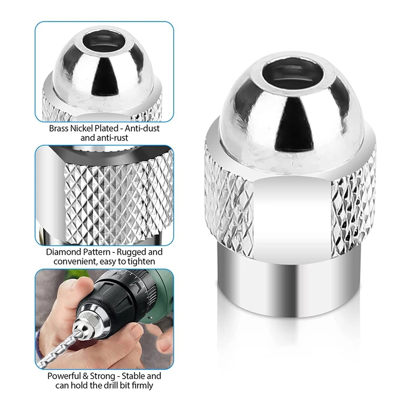 Neues 8-teiliges Messing-Spann zangen set mit schlüssel losem Bohrfutter, Ersatz Messing-Schnellwechsel-Drehbohr-Werkzeugs atz