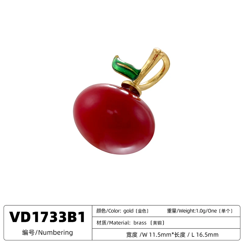ZHUKOU Simulation Pearl Drop Oil Christmas Eve Christmas Fruit Sweet And Lovely Jewellery Accessories 1 Pcs:VD1731-VD1735
