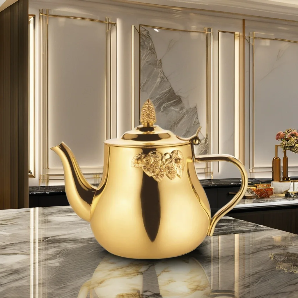 Customized Stainless Steel Tea Pot And Coffee Kettle With Handle Belly Shape For Home And Hotel Use Water Kettle Metal Teapot