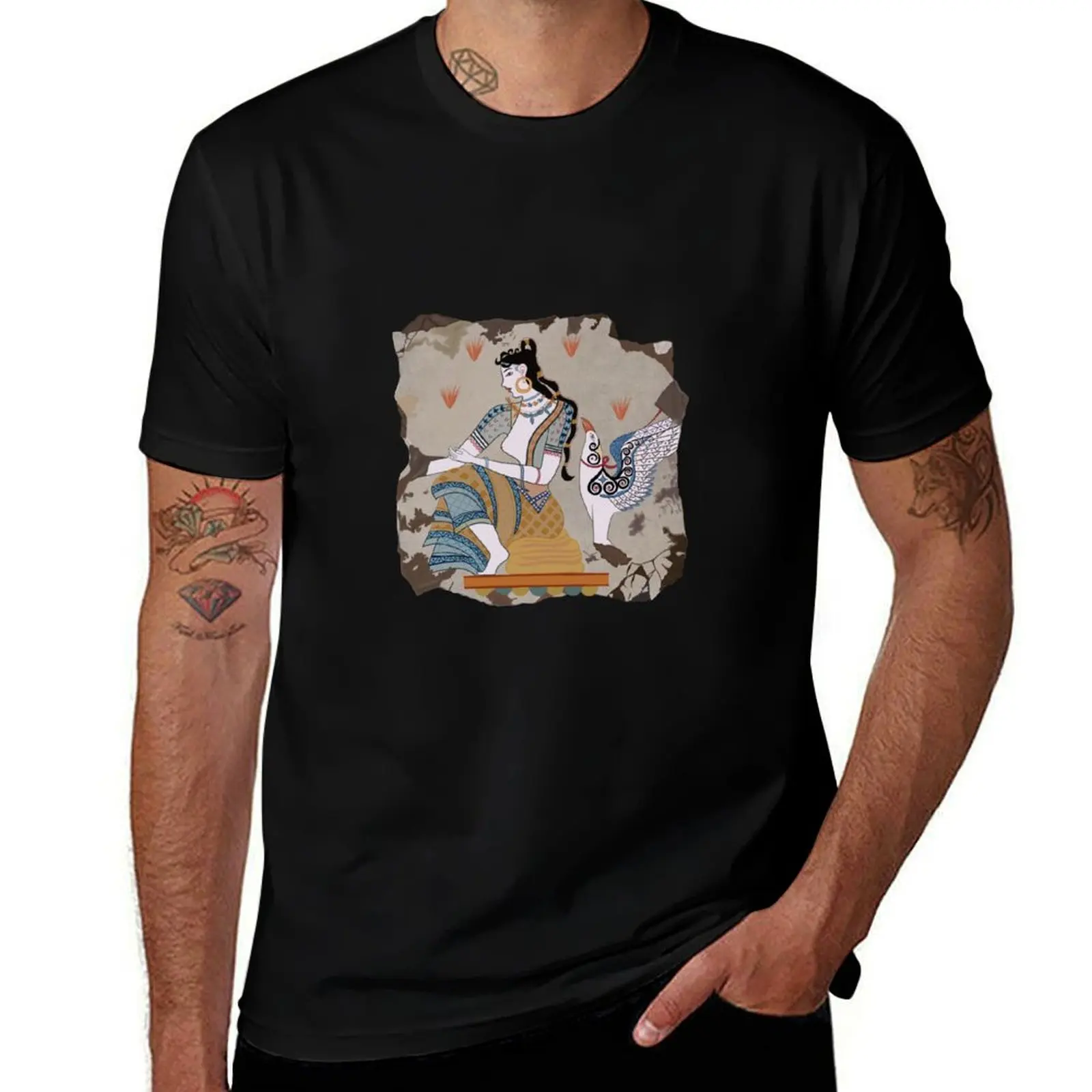 Akrotiri Fresco - The Saffron Goddess T-Shirt kawaii clothes aesthetic clothes custom shirt plain mens t shirts casual stylish