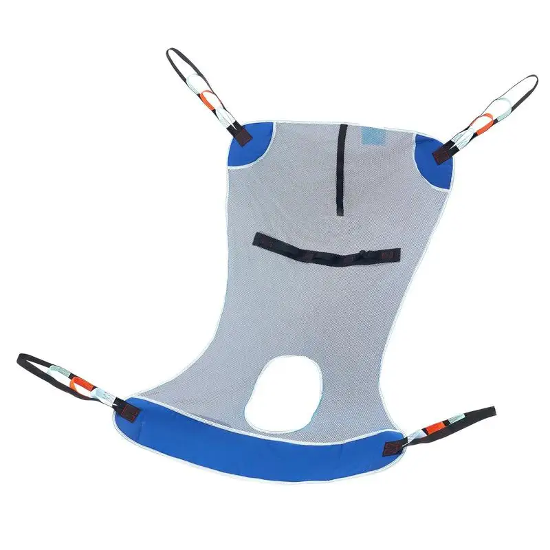 

Full Body Patient Lift Sling & Commode Opening, Patient Lift Medical Sling for Safe Bathing, Toileting, Polyester Patient Aid Commode Sling for Elderly Disabled Bedridden, 600LBS (Large Size)