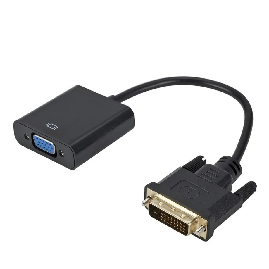 PzzPss DVI-D DVI do wideo VGA Adapter do kabla konwerter 24 + 1 25 Pin do 15 Pin kabel konwertera HD 1080P dla komputer stancjonarny Monitor