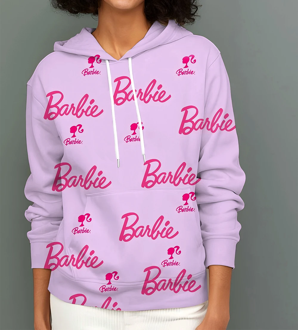 Autumn and winter hot sale Barbie princess sweater 3D printing adult ladies spring and autumn new hoodie street casual pullover