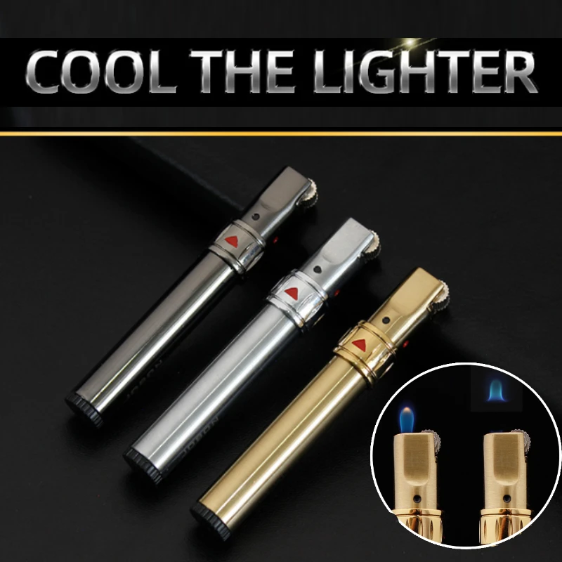 2025 JOBON Metal Torch Lighter Floating Flame Butane Refillable Grinding Wheel Ignition - Windproof Smoking Gift for Outdoor BBQ