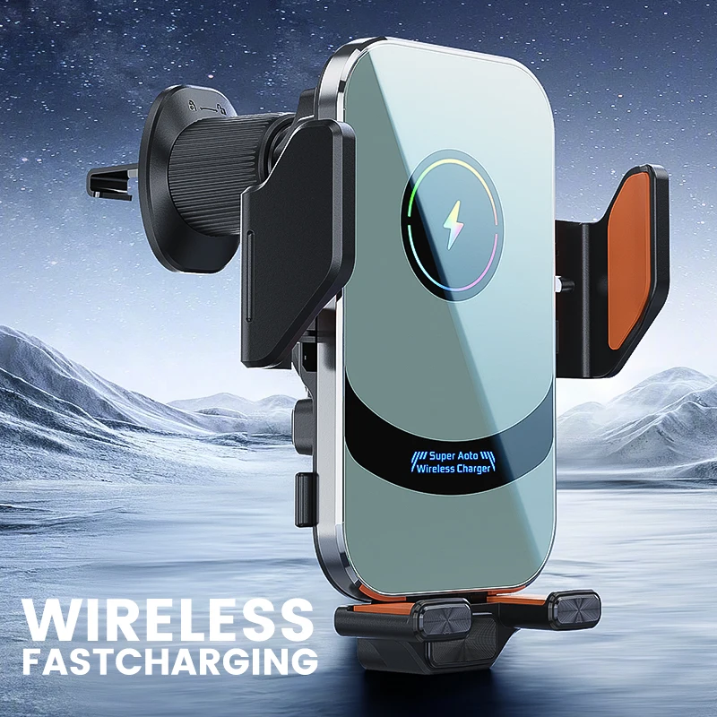 

66W Magnetic Head Car Phone Holder 15W Fast Wireless Charger Infrared Induction Touch Sensing Universal Mount for iPhone Samsung