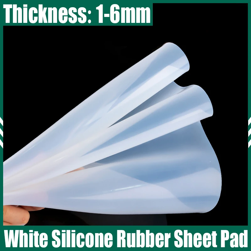 

1PCS White Silicone Rubber Sheet 500x500mm Thickness 1-6mm High Temperature Resistant Transparent Silicone Rubber Plate