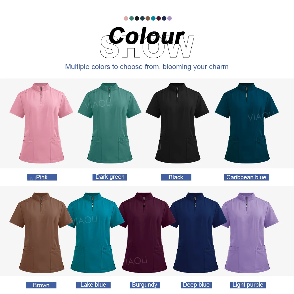 Multi Color Enfermagem Scrub Sets para Mulheres, Uniforme Hospitalar, Vestidos Cirúrgicos, Uniformes de Trabalho Veterinário, Atacado