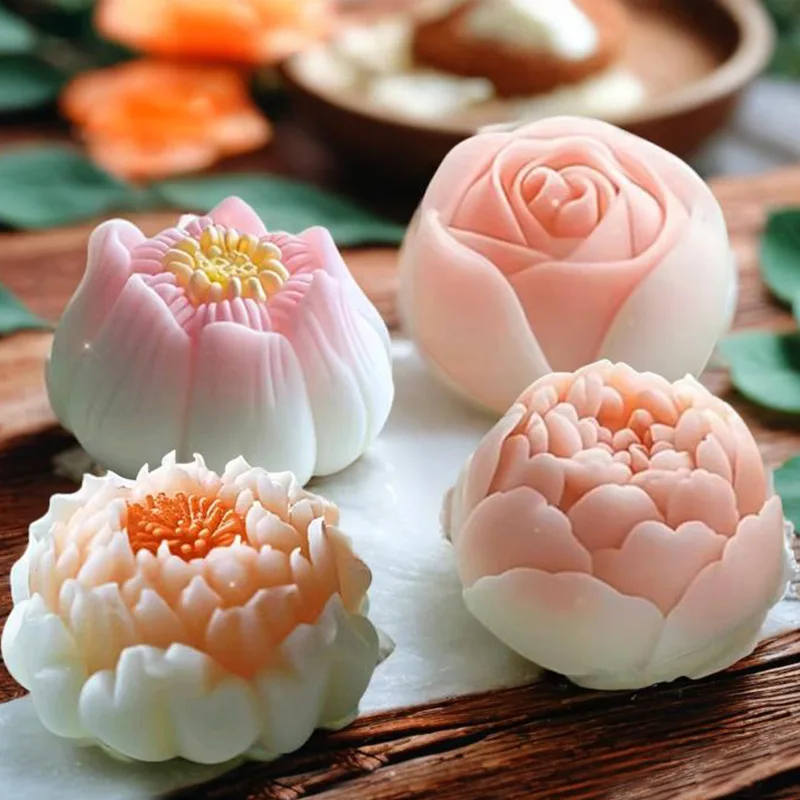 3D Lotus Hibiscus Flower Silicone Mold DIY Rose Flower Candle Soap Gypsum Crafts Resin Cement Mould Chocolate Cake Baking Tools
